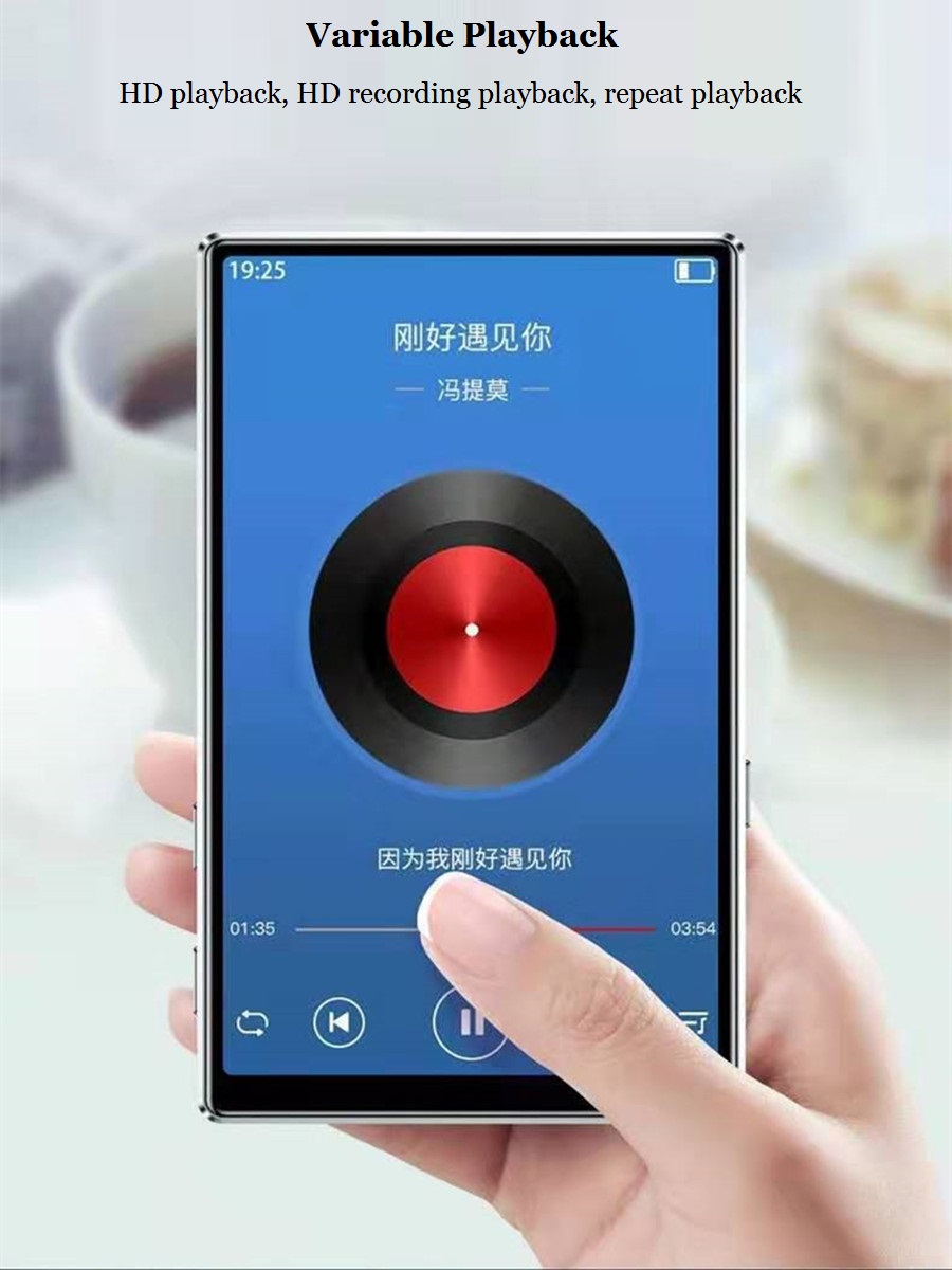 MP4 Player Bluetooth 5.0 Full Touch Screen HD HIFI FM Radio Music 8GB 4 inches MP4 MP5 Player Support VideoTF Card With Speaker
