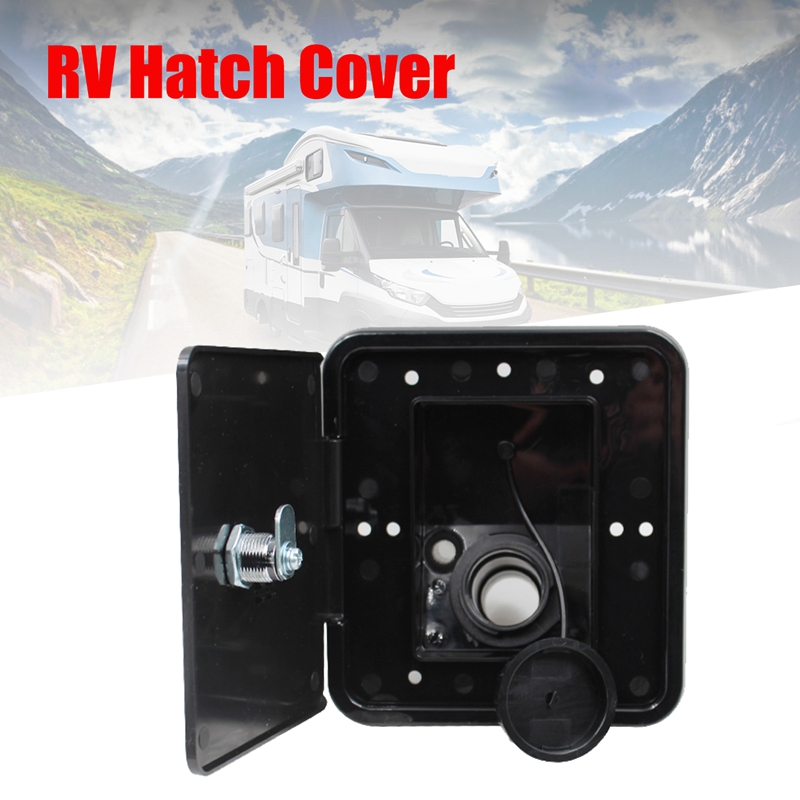 151X166 mm RV Hatch Cover Accessories Lockable Water Inlet Parts with Keys Square Threaded Fill Dish for Rv Trailer