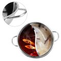 30cm Stainless Steel Hot Pot Induction Cooker Gas Stove Compatible Pot Home Kitchen Cookware Soup Cooking Pot Mandarin Duck Pot