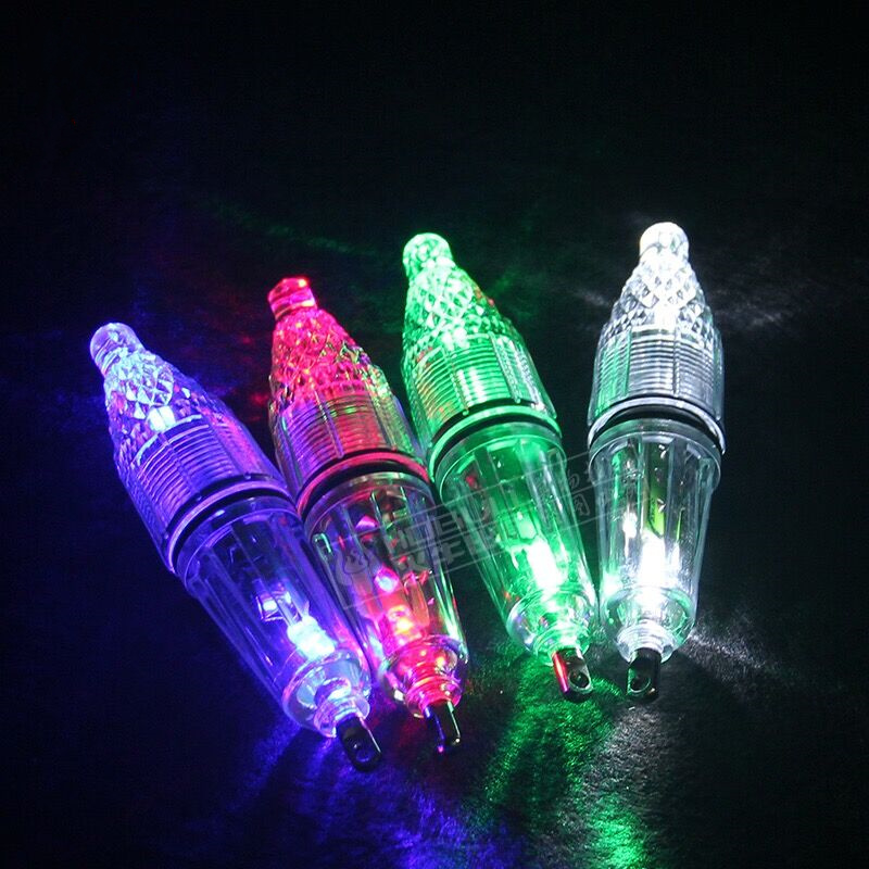 New Bright LED glittering fishing light underwater Attract Fish Outdoor Night Light Blue Red White Green