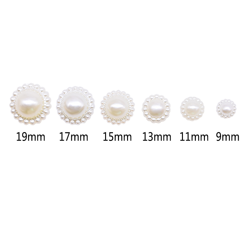 9/11/13/15/17/19mm Imitation Pearls Half Round Flatback Beads for Clothing Sewing Loose Pearl Beads DIY Craft Nail Art Decorates