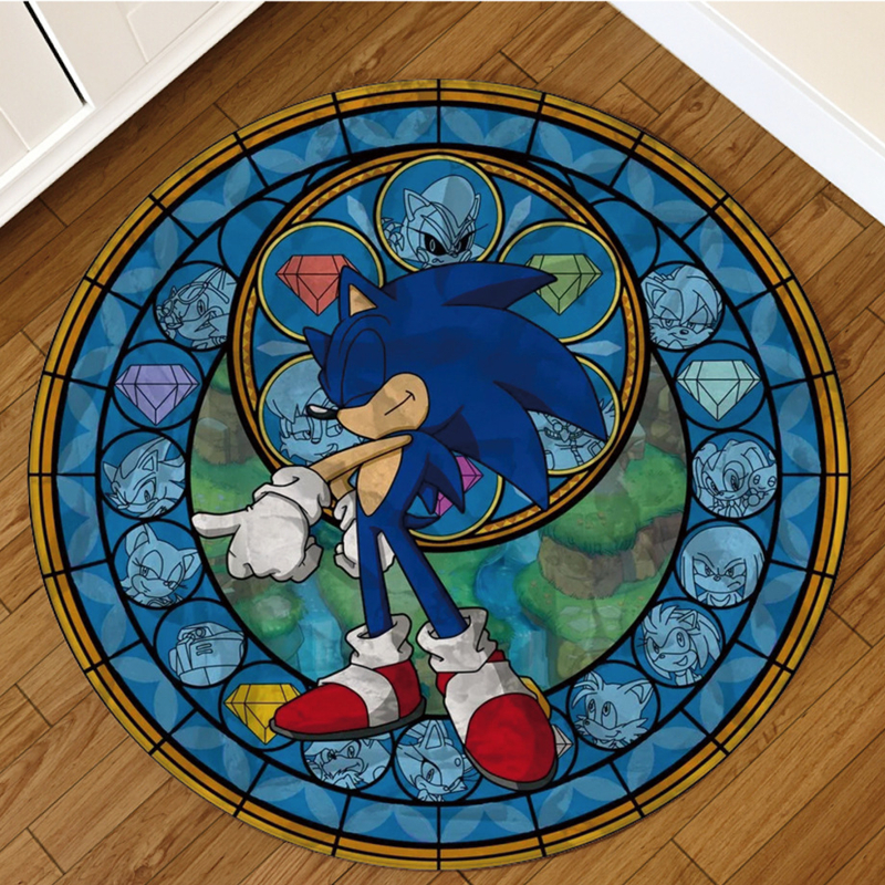Anime Kingdom Hearts Sonic Horse Door Mat Floor Round Rug Home Carpet Hotel Living Bedroom Anti Slip