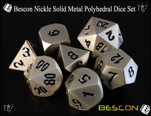 Bescon Nickle Solid Metal Polyhedral Dice Set-3