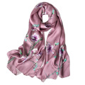 100% real silk scarf women 2020 new fashion shawl and wrap high quality soft long neck scarf for lady elegant floral print scarf