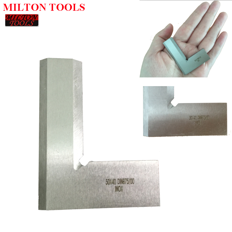 Stainless Steel Class O grade 50*32mm Bladed 90 Degree Angle Try Square Ruler Bevel knife edge angle ruler Measuring Tool