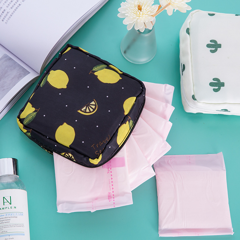 Women's Sanitary Napkins Cosmetic Bag Napkin Cosmetic Bags Travel Outdoor Girls Tampon Holder Zipper Bag Organizer Makeup Bag