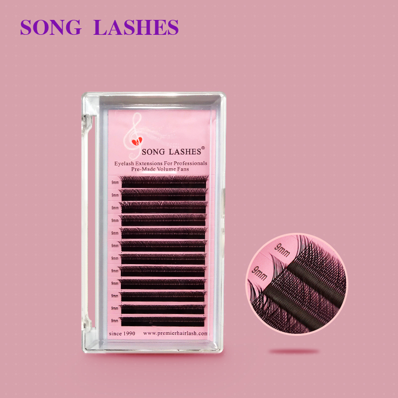 SONG LASHES C D curl 8-15mm saving time premade fans Y stype eyelash extensions for Professional and tiro matte soft natur