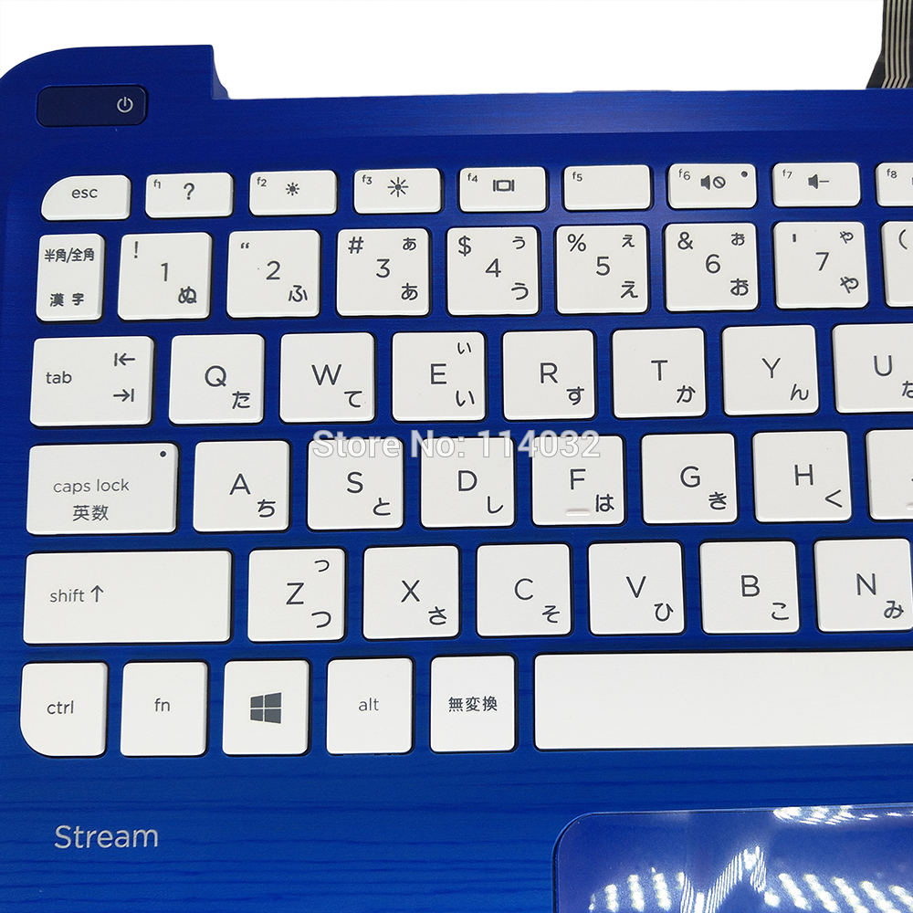 For HP Stream 11 11-R 11-D JP Keyboard 11-R015 11-r014 11-R015NR Japanese White Blue Palmrest Touchpad Upper Case FAY0H001010