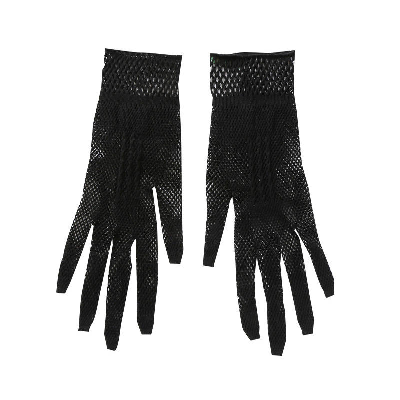 Sexy Lace Hollow Out Sunscreen Glove Women Ceremony Etiquette Black White Mesh Mittens Summer Thin Breathable Soft Elastic Glove