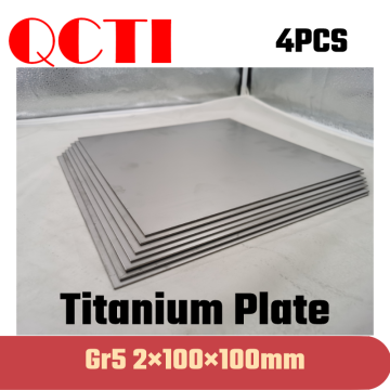 4pcs Gr5 Titanium Alloy Plate Ti Sheet 2*100*100mm 6al-4v For DIY OEM Metalworking Supplies