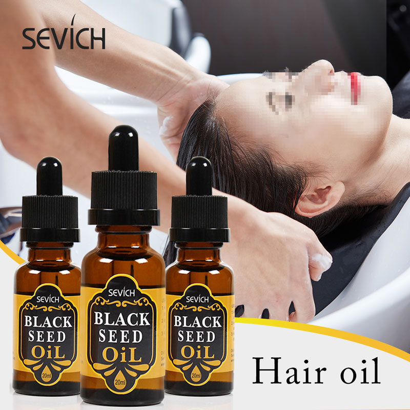 Sevich 20ml Natural Organic Hair Care Product set Black Seed Oil Hair Argan Essence Oil Applicator Hair Loss Treatment Product