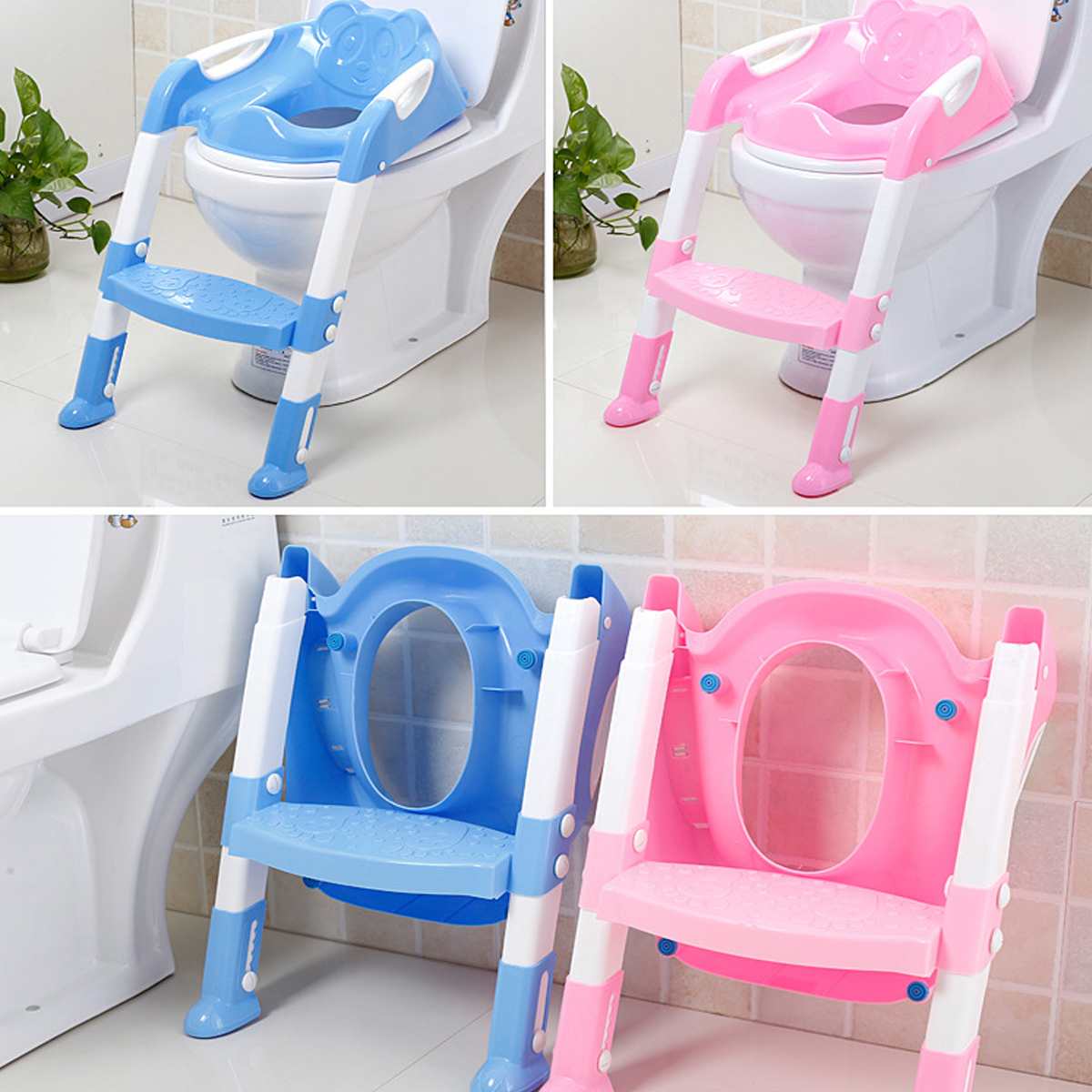 Folding Infant Baby Potty Kids Toilet Training Seat with Adjustable Ladder Portable Urinal Potty Training Seats for Children