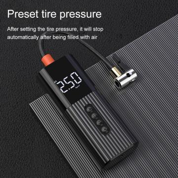New 12V 100PSI Rechargeable Air Pump Tire Inflator Cordless Portable Compressor Digital Car Tyre Pump for Car Bicycle Tires Ball