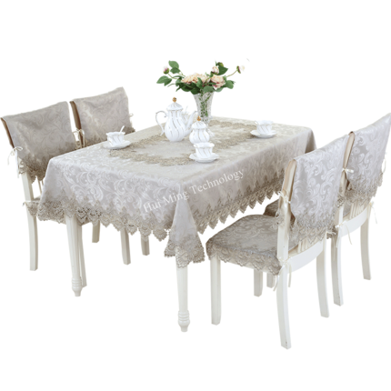 Europe luxury embroidered tablecloth table dining table cover little gray table cloth Lace coffee table flag cushion cover set