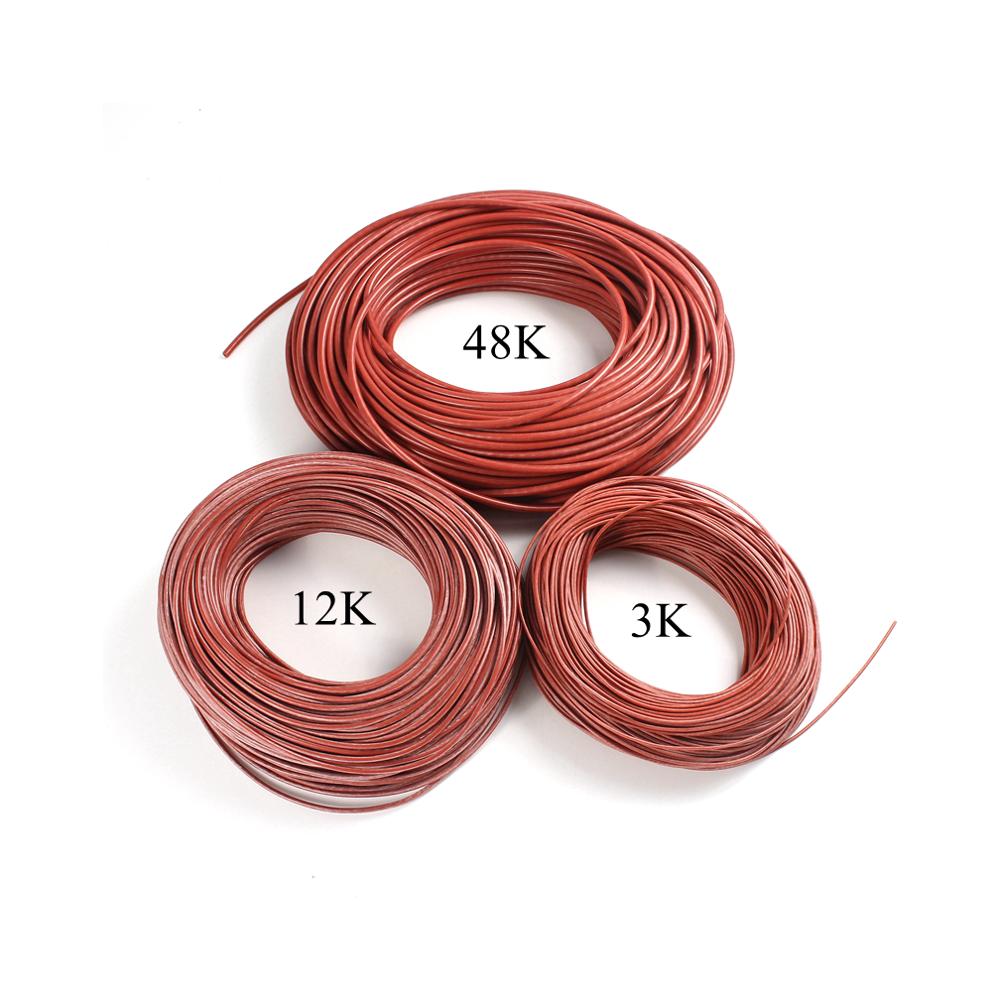 5V 12V 24V 36V 48V 110V 220V Carbon Fiber Heating Cable Silicone Rubber Heat Wire Warm Floor Water Pipe Roof Sewer Snow Car Auto