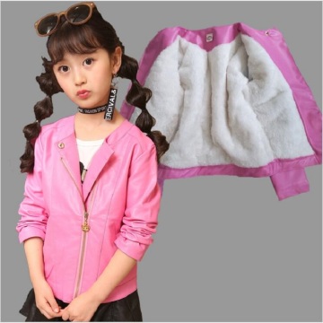 New 3-12y Girls' fur coat for autumn/winter children's Korean baby Girls jacket girl jacket pu leather motorcycle outside