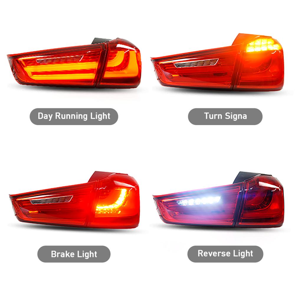 HCMOTIONZ Car Back Rear Lamps Assembly SPORT ASX RVR 2011-2019 DRL LED Tail Lights For Mitsubishi OUTLANDER