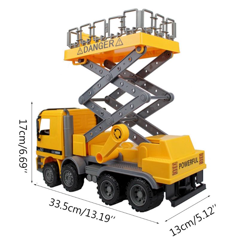 Friction Powered Scaffold Bucket Lift Construction Toy,Inertia Repair Car Toy, Engineering Vehicle,Toys for Children 2-6