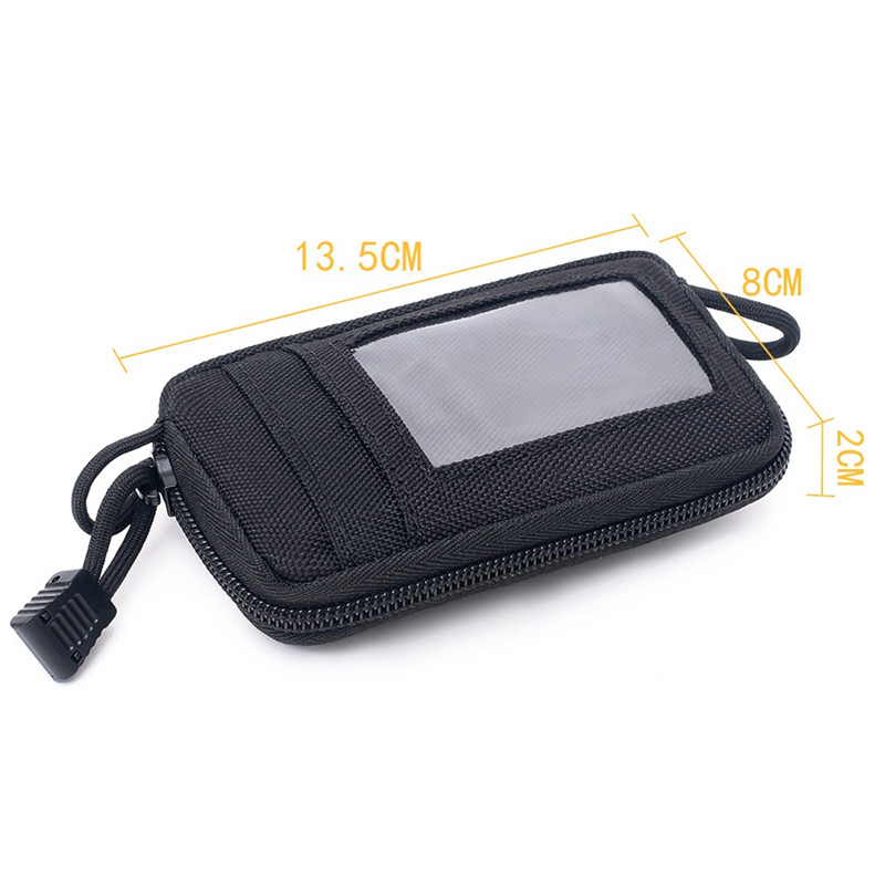 Tactical Wallet Card Pouch Nylon Waist Bags Molle Key Bags Waterproof Holder Money Case Pack Buckle Military Hunting Traveling