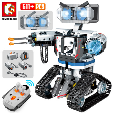 NEW SEMBO High-Tech RC Robot Building Blocks Creator City Remote Control Intelligent Robot Car Weapon Brick Toys For Children