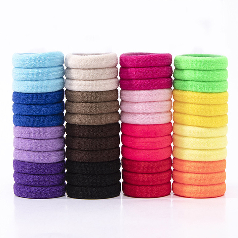 50pcs/Lot Girls 3.0 CM Nylon Elastic Scrunchies Hair Bands Rubber Bands Kids Hair Ropes Ring Ponytail Holder Hair Accessories
