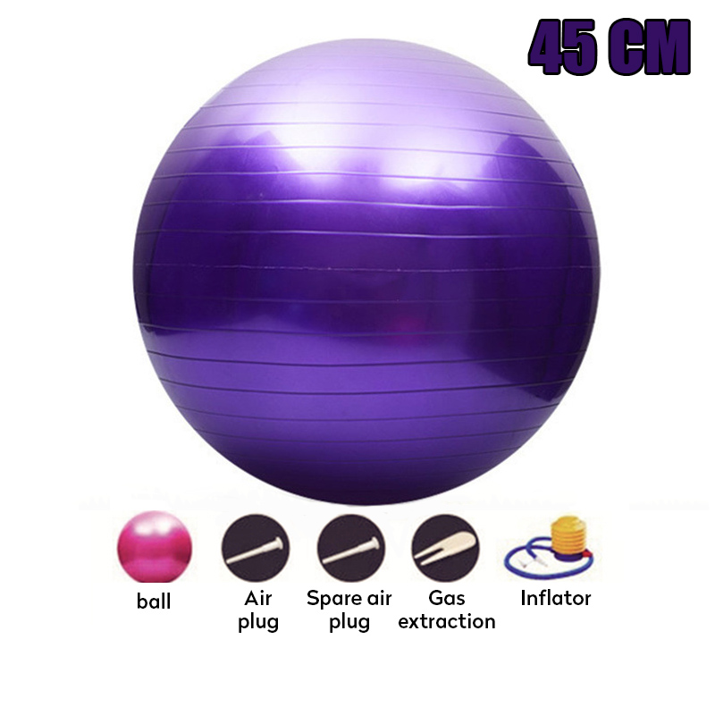 Explosion-proof PVC 45CM Yoga Ball Exercise Training Balance Sport Fitness Balls Pilates Workout Massage Yoga Ball Pump 5 Colors