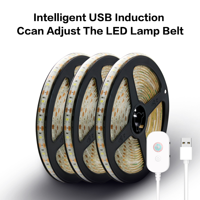 USB LED Sensor Light Strip 1M 2M 3M 4M 5M room white waterproof Lights ribbon 5v 2835 smd tv backlight christmas leds lamp tape