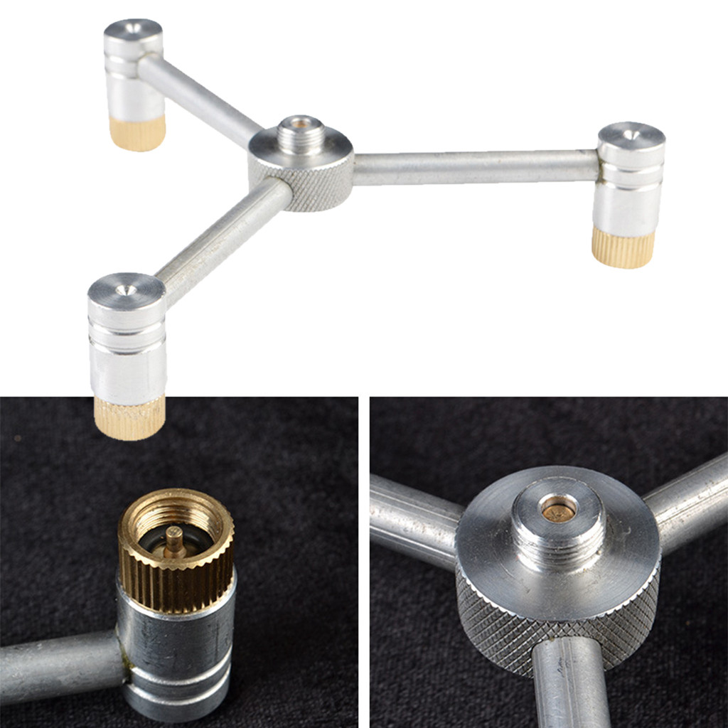 Outdoor Camping Gas Stove Adapter Tripod Aluminum Gas Tank Stand Connector Camping Gas Cylinder Conversion Tool Connector 7.1