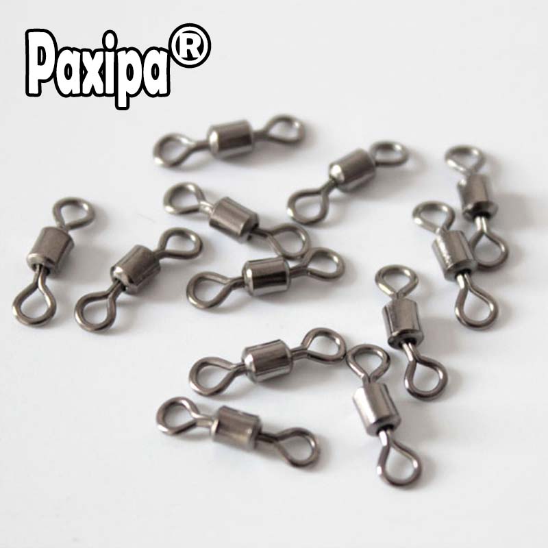 500pcs Stainless Steel Fishing Barrel Swivel Solid Ring Sizes Rolling Swivel Connector Fishing Accessories