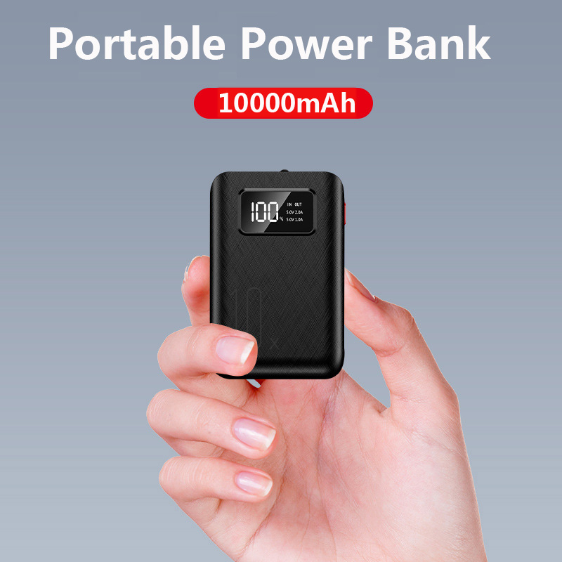 For xiaomi Power Bank 10000 mAh Mobile Phone Carregador Portatil 5V 2A Fast Charger Mini Power Bank With LED Flashlight