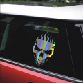 2PCS Car Stickers Decals Flame skull Sticker Car Bumper Sticker Car Styling Decoration Car Door Body Window Vinyl Stickers
