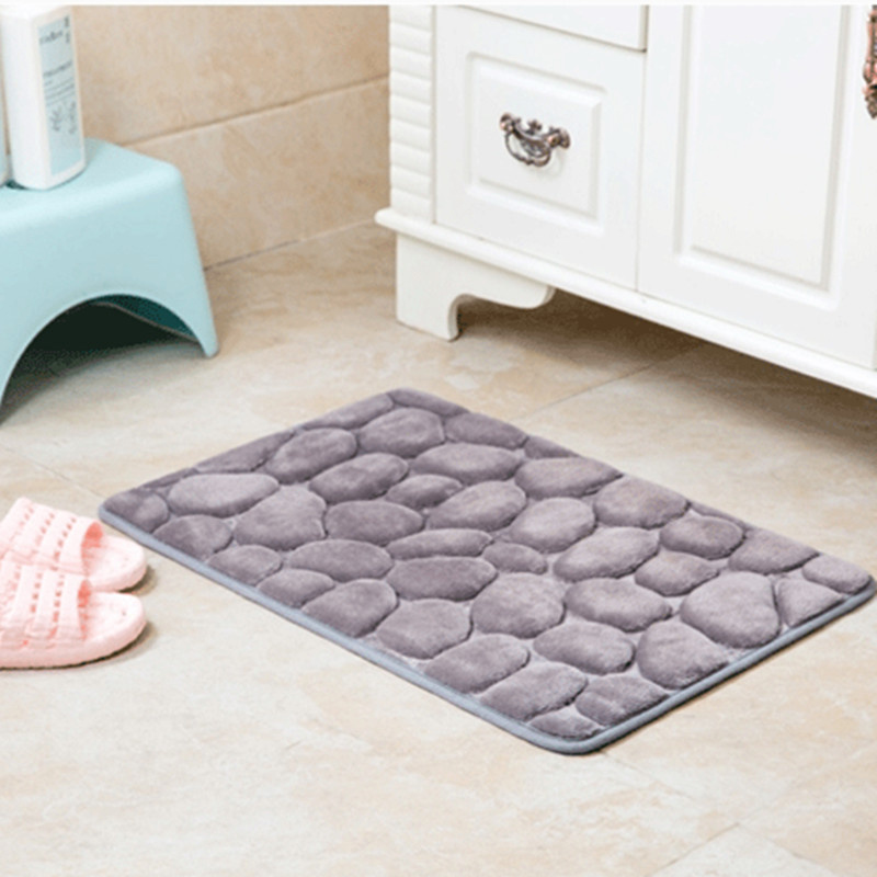 1pc Flannel-made Cushion Living Room Bathroom Gadget Soft Bath Mat Multi-use Marble Pattern Floor Carpet Bathroom Rug Set