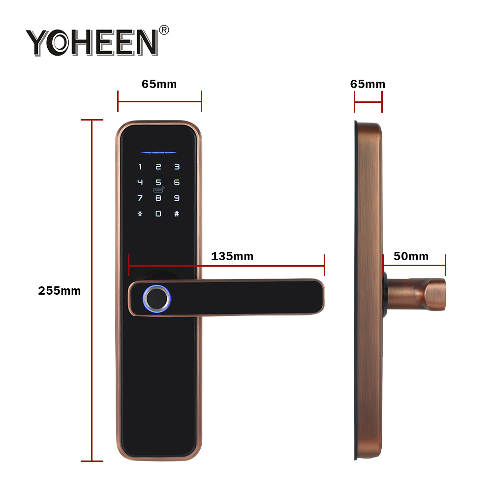 YOHEEN TTlock App Bluetooth Wifi Biometric Fingerprint Door lock Electronic Digital Smart Lock work with Alexa