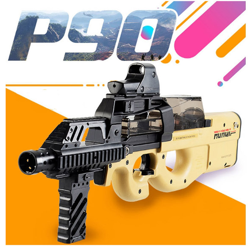 Electric Burst P90 Graffiti Toy Gun Plastic CS Game Laser Sight Silencer 9mm Hydro Balls Paintball Boys Toys Outdoor Pistol Gift