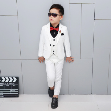 Brand New Boys Formal Wedding Party Suits Sets Children Blazer Vest pants Tie 4PCS Clothing Sets Kids Performances Dress Costume