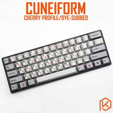 kprepublic 139 Ancient Babylon cuneiform font language Cherry profile Dye Sub Keycap PBT for gh60 xd60 xd84 cospad tada68 87 104