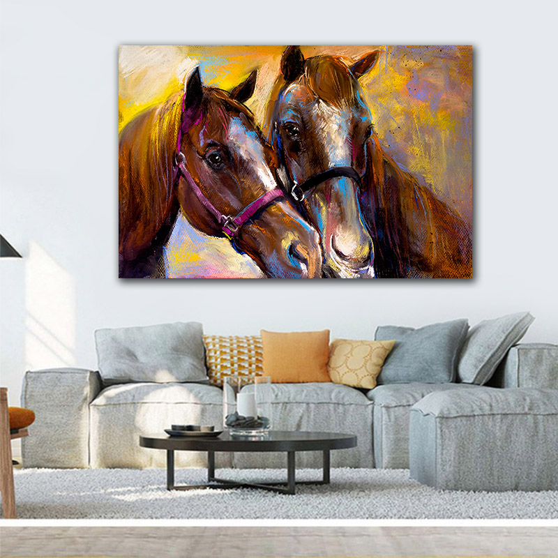 Animal Painting Two Horse Posters And Prints Wall Picture For Living Room Wall Art Decoration Canvas Painting