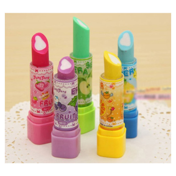 4Pcs/Set Kawaii Drawing Tools School Supplies Items Erasers For Kids Rubber Cute Korean Style Middle School Lipstick Stationery