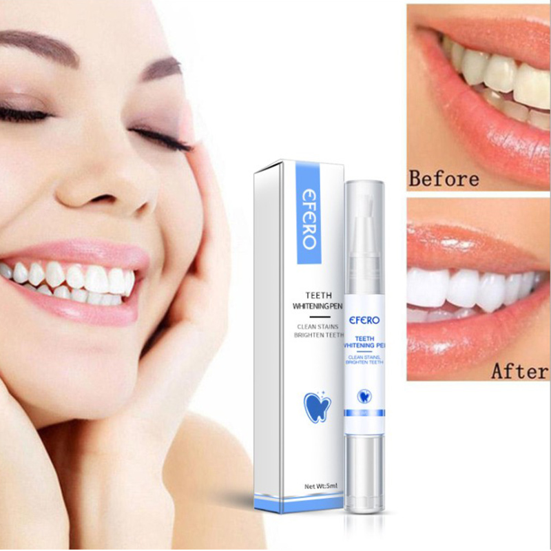 EFERO 5ml Teeth Whitening Pen Tooth Gel Whitener Bleach Remove Plaque Stains Dental Tools Oral Hygiene Teeth Cleaning Serum