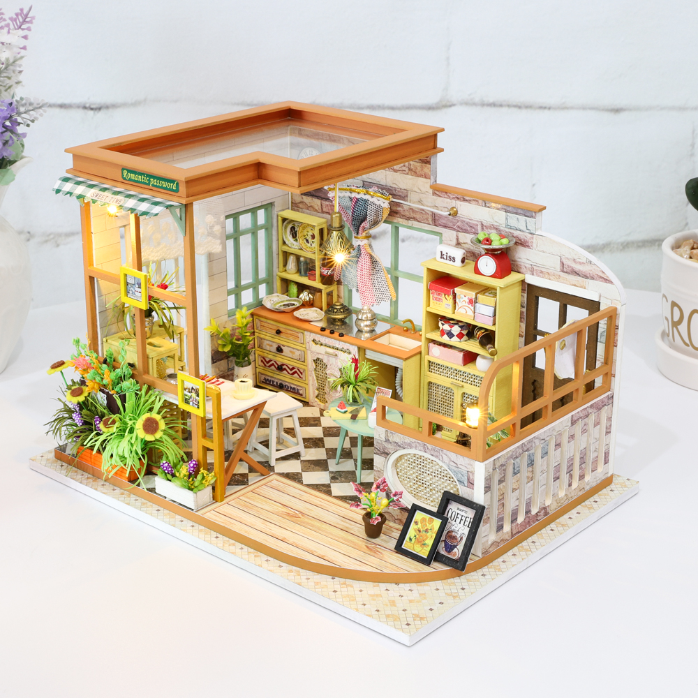 Cutebee Casa Doll House Furniture Miniature Dollhouse DIY Miniature House Room Box Theatre Toys for Children Casa Dollhouse A04B