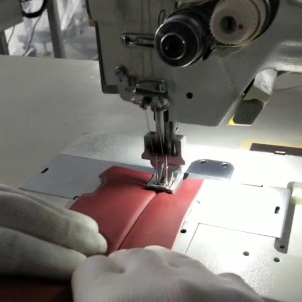 HM-8400 Automatic Double Needle Car Seat Stitching Walking Foot Flat Bed Sewing Machine (6)