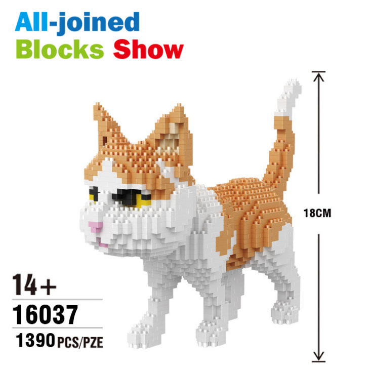 Balody Cute Cartoon Cat Building Blocks Diamond bricks black cat Model educational toys kids Girl gifts