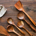 Wooden Kitchen Cooking Utensil Set Spoon Rice Colander Colander Spoon Spatula Shovel Heat-resistant Nonstick Cookware Set