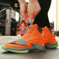 2020 Outdoor Fashion Orange Platform Men's Basketball Shoes Trainers Anit-shock Leather High top Sneakers Men Shoes Sport Basket