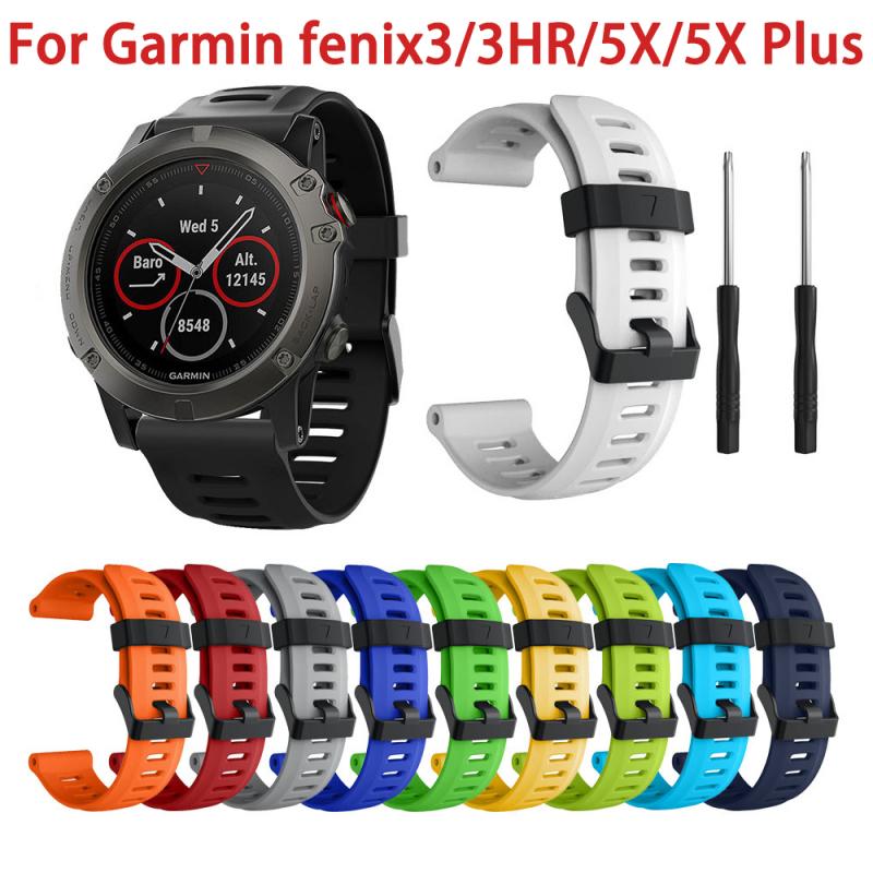 Colorful 26mm Watch Band Silicone Wrist Strap Watchband Replacement Bracelte For Garmin Fenix3/3HR/5X/5X Plus Smart Accessories