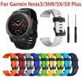 Colorful 26mm Watch Band Silicone Wrist Strap Watchband Replacement Bracelte For Garmin Fenix3/3HR/5X/5X Plus Smart Accessories