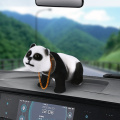 Car Ornament Cute Panda Decoration Doll Auto Interior Dashboard Swing Shaking Head Toys Simulation Animal Decor Accessories Gift