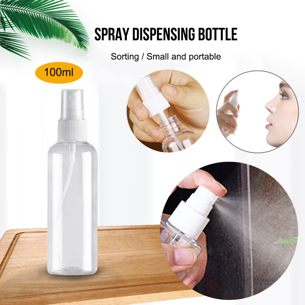 4pcs Liquid Spray Bottle Water Sprayer Portable Mini Makeup Cosmetic Perfume Divider Bottle Reusable Empty Dispenser Jar 100ml