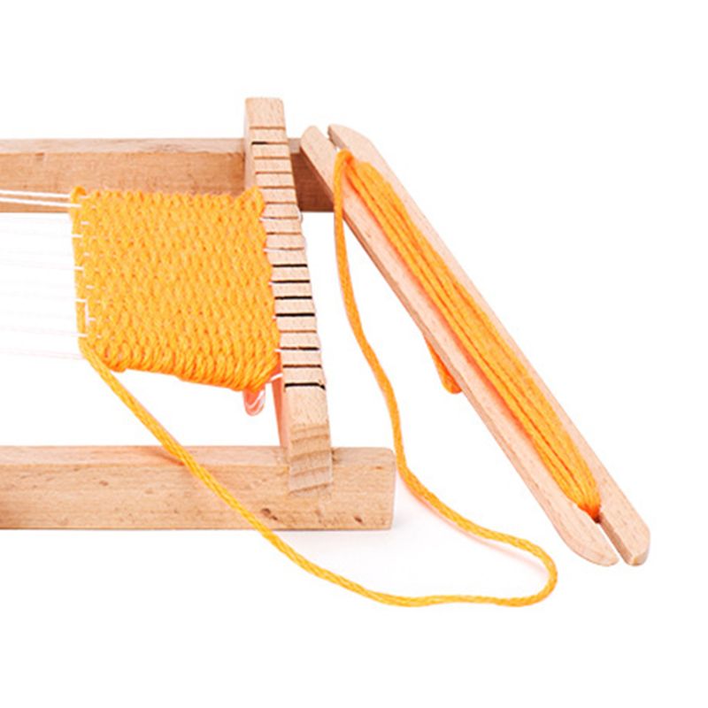 Wood Children DIY Weaving Loom Hand Sewing Knitting Machine Kid Educational Toy 95AE Girls toys