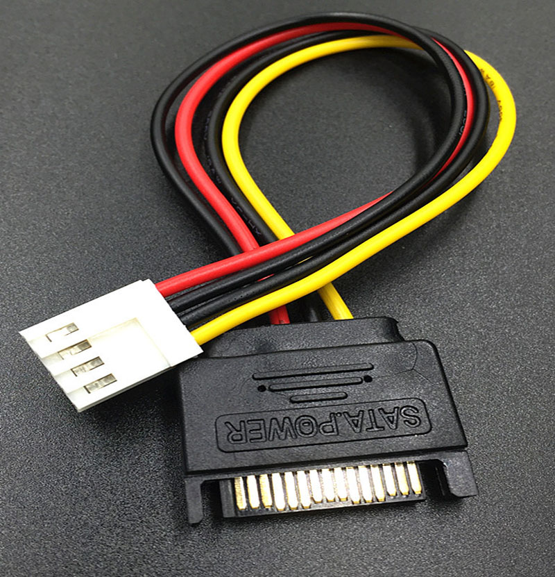 SATA 15Pin Male to 4Pin Female FDD Floppy Adapter Hard Drive Power Cables Cord 20cm D Port Small 4pin to SATA Power Cable